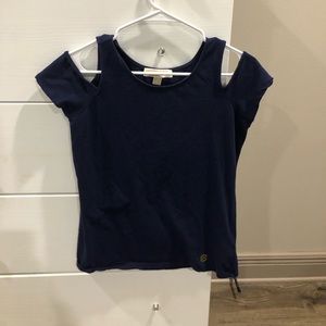 Navy Blue off the shoulder shirt